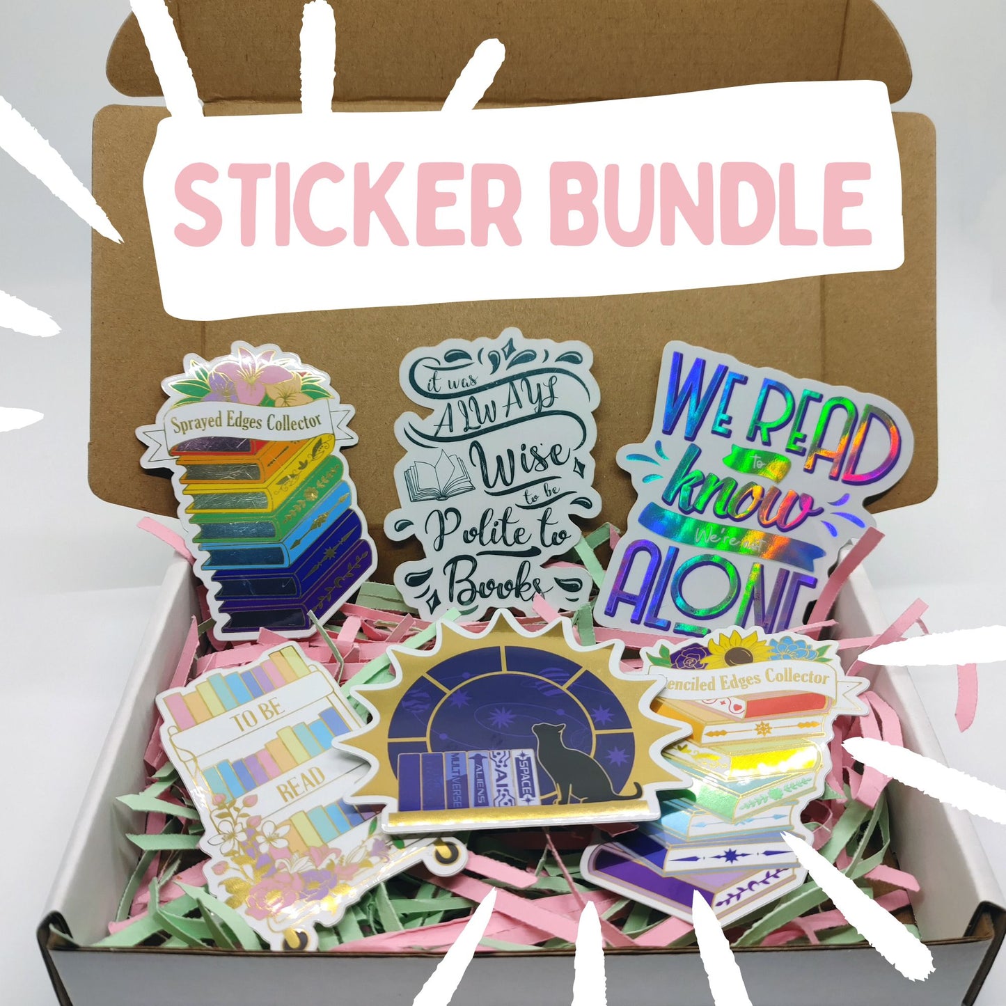 Bookish Sticker Bundle – Pick Your Own | Waterproof & Holographic