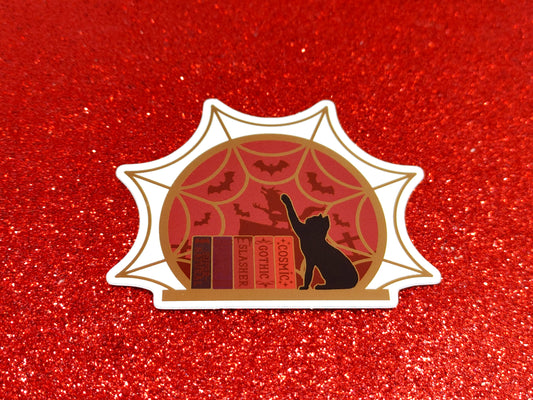 Horror Book Sticker | Spooky Bookish Mirror Vinyl | Horror Reader Gift