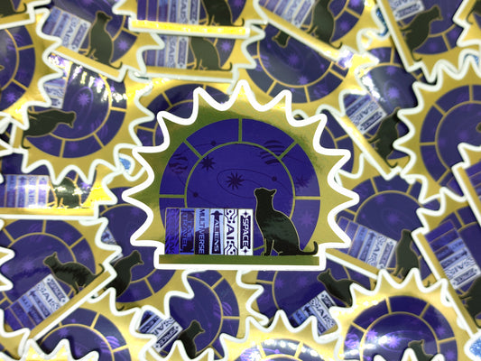 Sci-Fi Book Sticker | Mirror Vinyl for Book Lovers | Sci-Fi Window Art