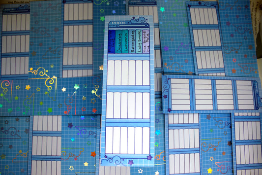 Reading Tracker Bookmark | Blue | 24 Books to Fill | Holographic Foil | Bookish Gift