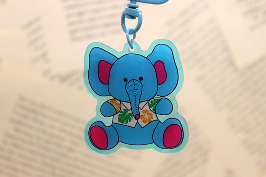 Ella Elephant Acrylic Keychain | Keeper of the Lost Cities Inspired Charm | Holographic Bookish Keychain