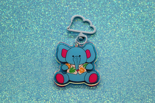 Ella Elephant Acrylic Keychain | Keeper of the Lost Cities Inspired Charm | Holographic Bookish Keychain