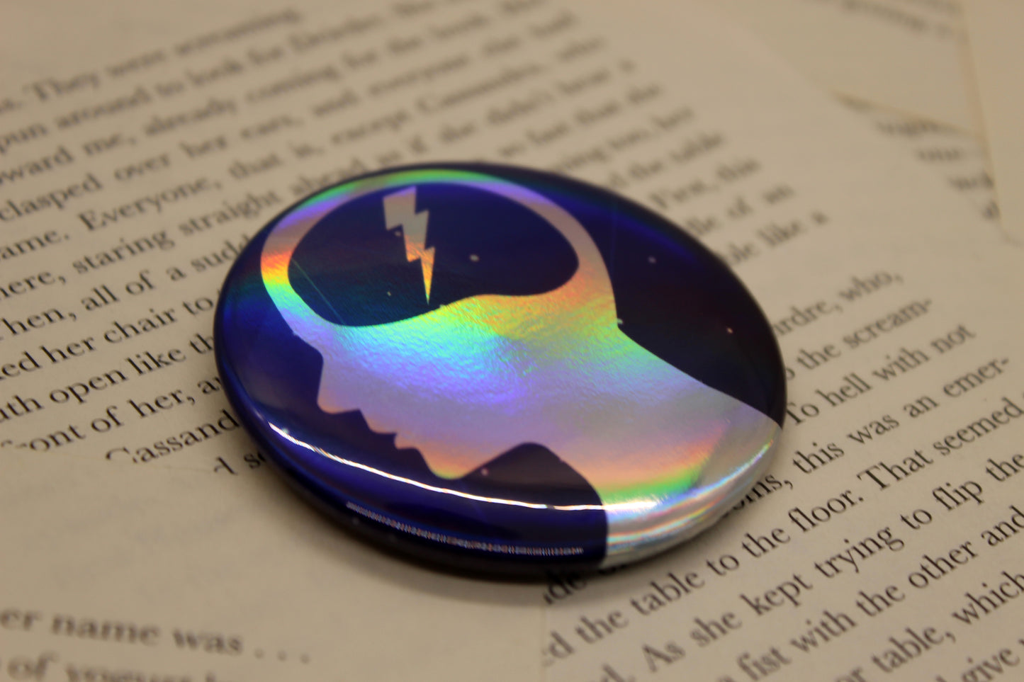 Telepath Ability Button Pin | Keeper of the Lost Cities Inspired Badge | Holographic Bookish Pin