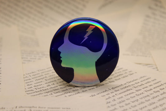 Telepath Ability Button Pin | Keeper of the Lost Cities Inspired Badge | Holographic Bookish Pin