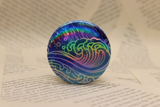 Hydrokinetic Ability Button Pin | Keeper of the Lost Cities Inspired Badge | Holographic Bookish Pin (Copy) (Copy) (Copy)