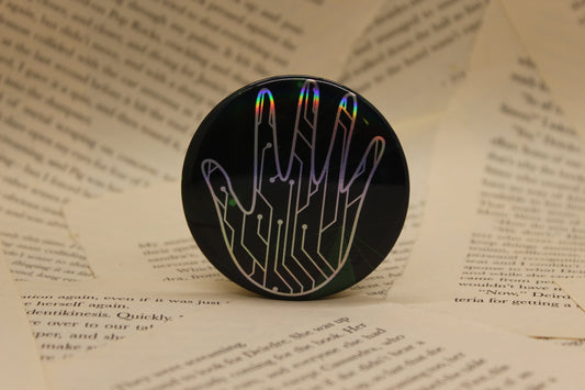 Technopath Ability Button Pin | Keeper of the Lost Cities Inspired Badge | Holographic Bookish Pin (Copy) (Copy) (Copy) (Copy) (Copy)