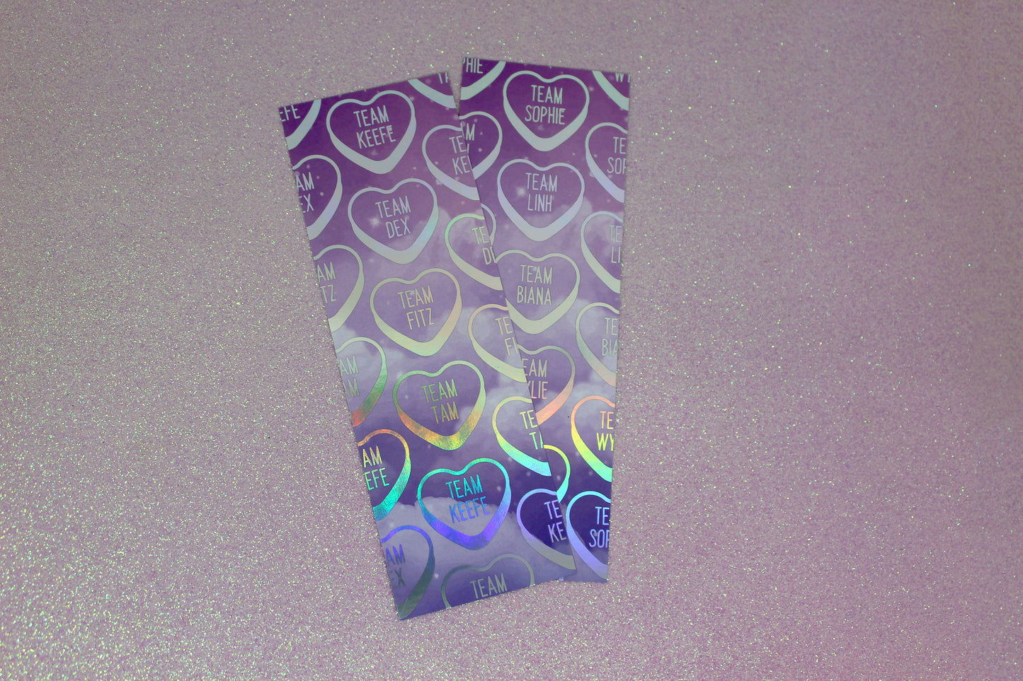 Keeper of the Lost Cities inspired Character Team Hearts Holographic Foil Bookmark | Double-sided bookmark | KOTLC