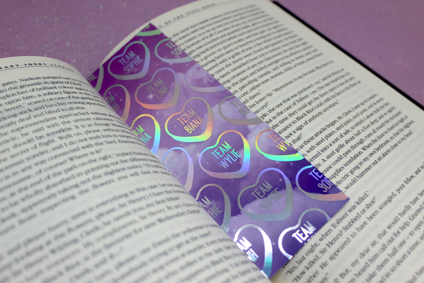 Keeper of the Lost Cities inspired Character Team Hearts Holographic Foil Bookmark | Double-sided bookmark | KOTLC