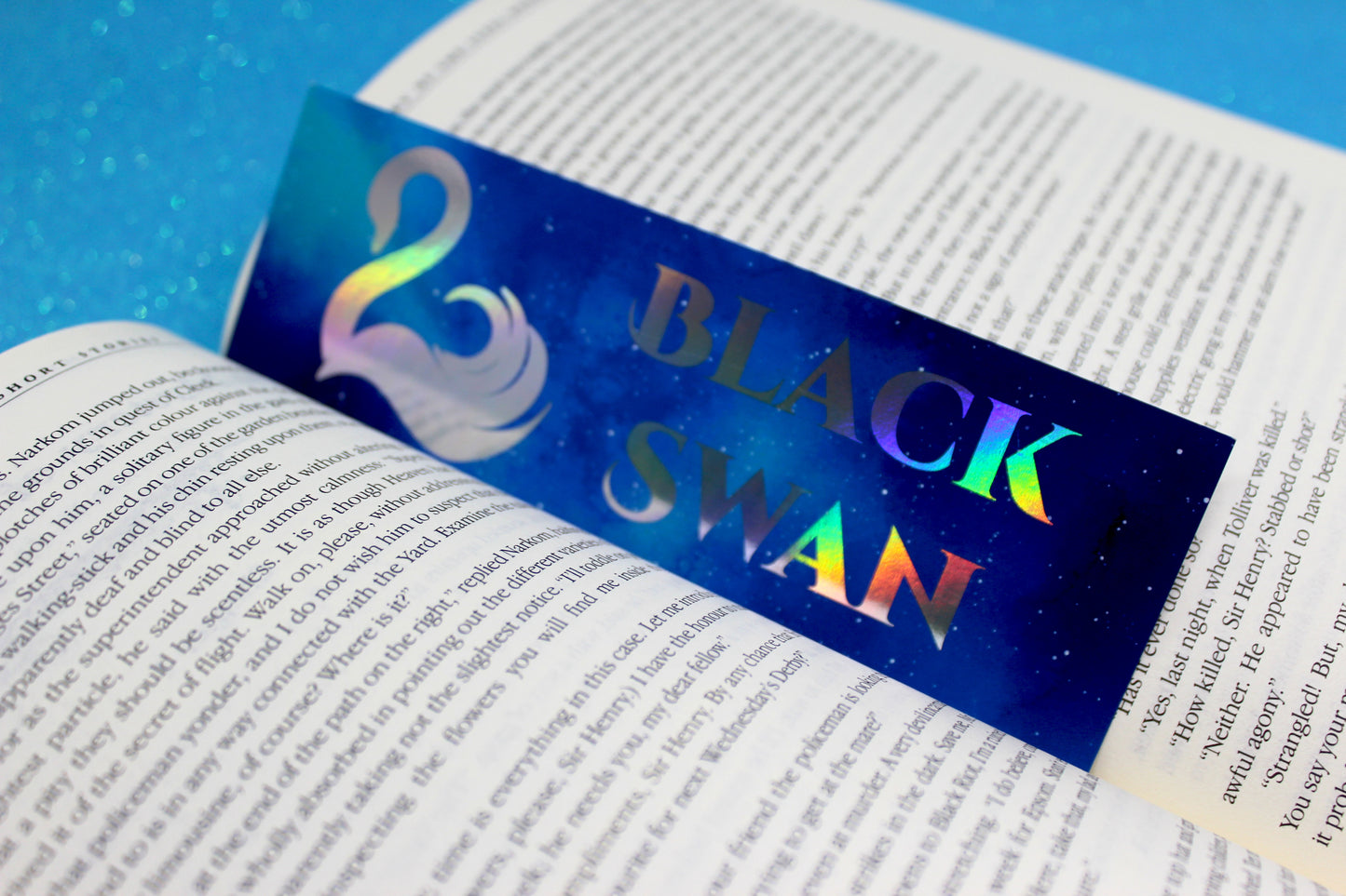 Black Swan Bookmark | Keeper of the Lost Cities Inspired | Holographic Foil | KOTLC Double-Sided | Bookish Gift for Fantasy Readers