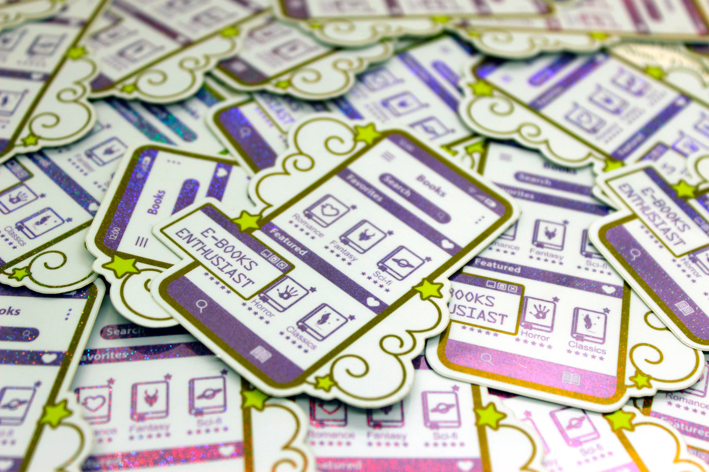 Purple E-Book Reader Sticker | Holographic Vinyl | Bookish Gift