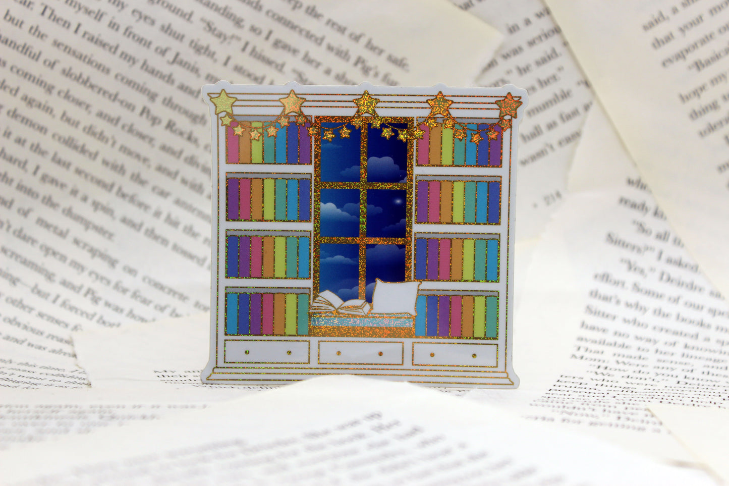 Reading Nook "Reading until Midnight" vinyl sticker | Book lover | Bibliophile