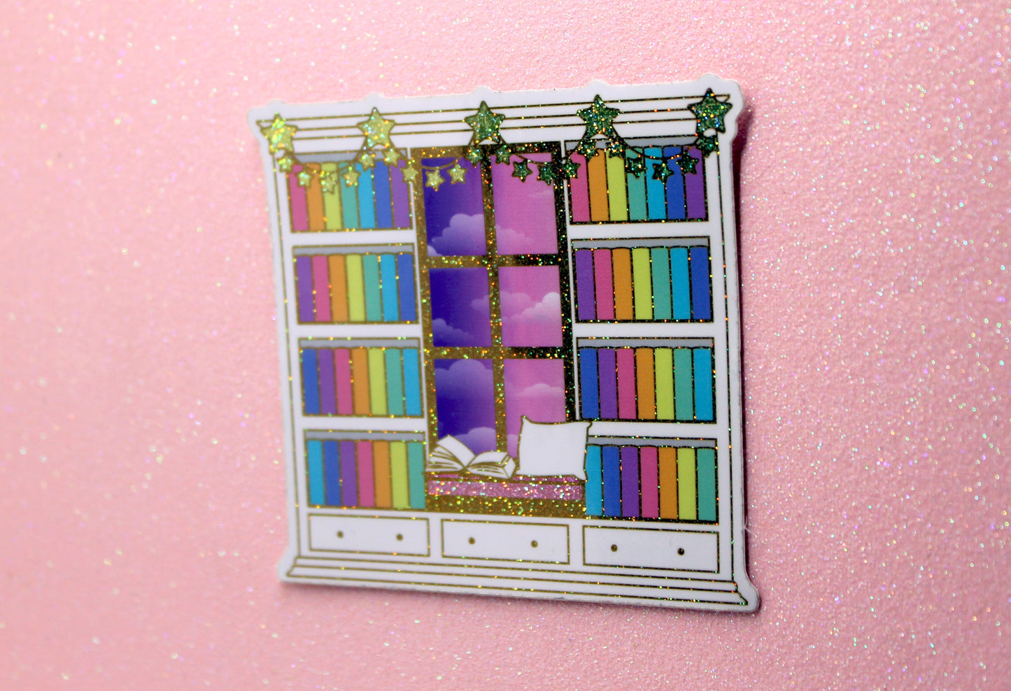 Reading Nook "Reading until Dawn" Holographic Sticker – Bookish Vinyl Decal | Bibliophile Gift