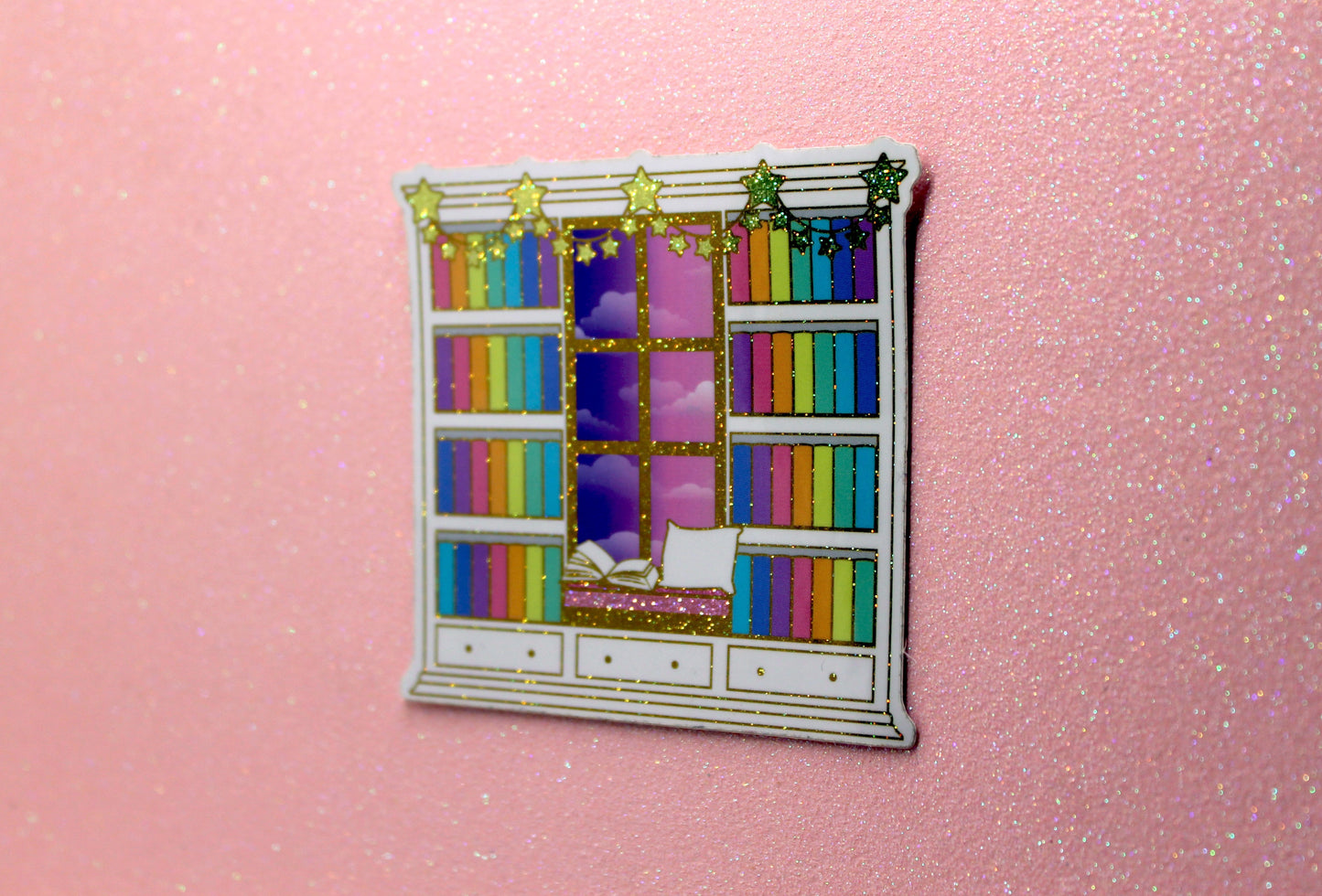 Reading Nook "Reading until Dawn" Holographic Sticker – Bookish Vinyl Decal | Bibliophile Gift