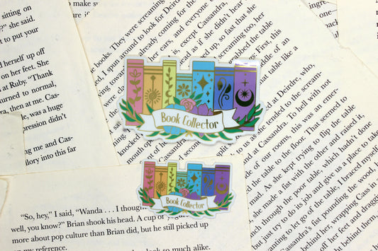 Book Collector Mirror Sticker | Bookish Vinyl Decal | Book Lover Gift