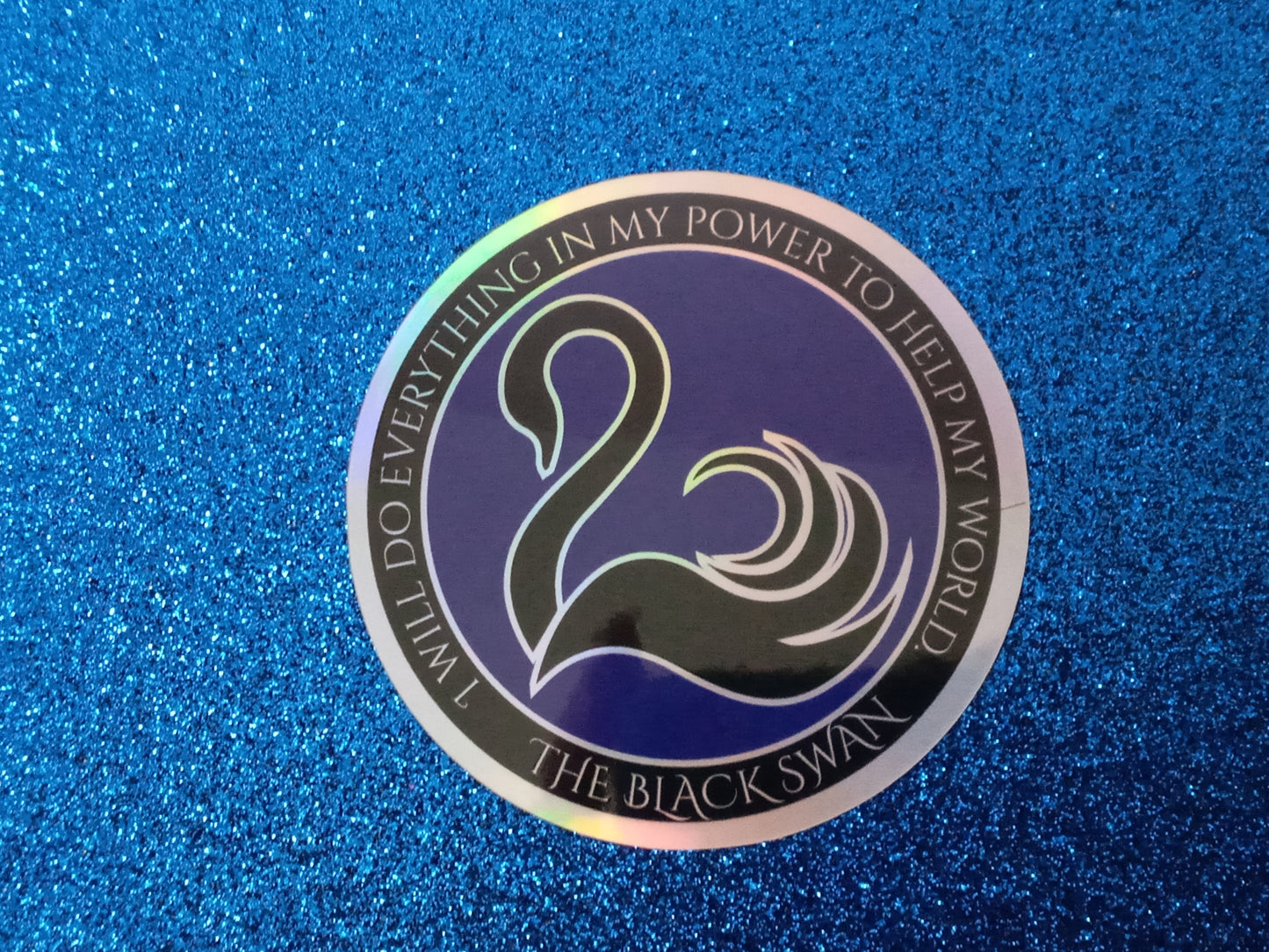 Black Swan inspired bookish holographic vinyl sticker