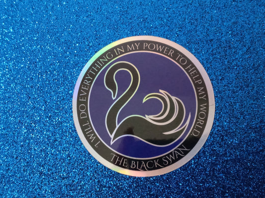 Black Swan inspired bookish holographic vinyl sticker