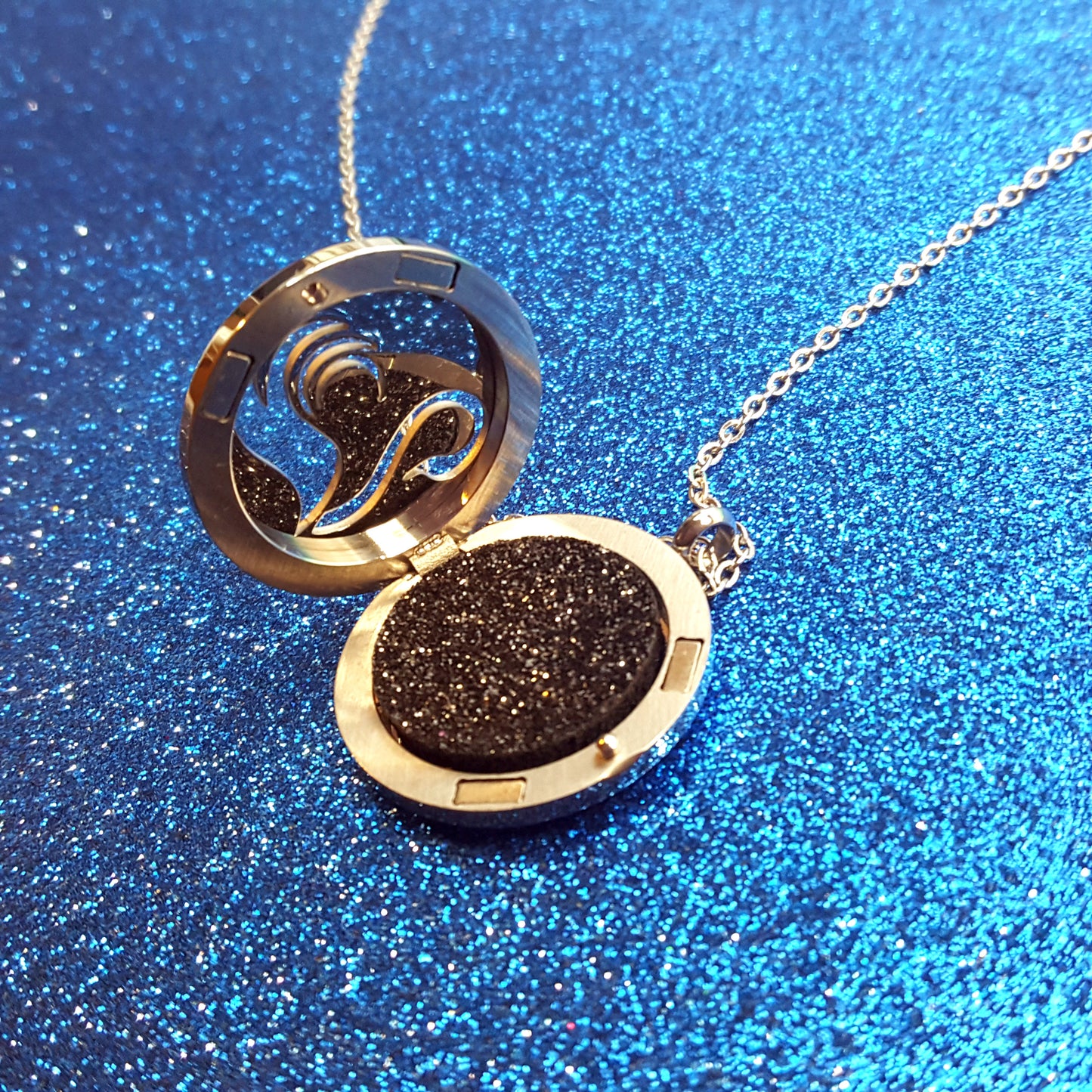 Black Swan inspired bookish oil diffuser necklace