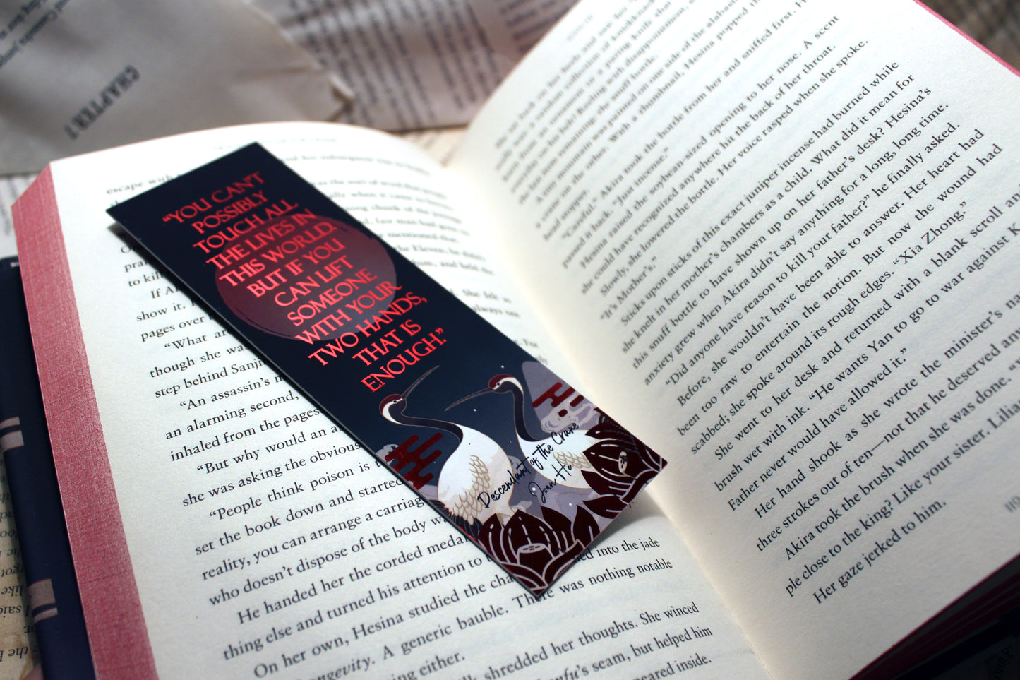 Descendant of the Crane inspired bookish foil bookmark | Double-Sided | Bookish Gift for Fantasy Readers