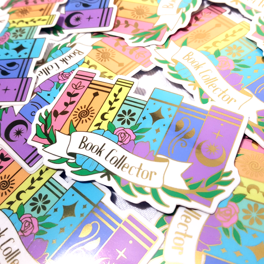 Book Collector Mirror Sticker | Bookish Vinyl Decal | Book Lover Gift