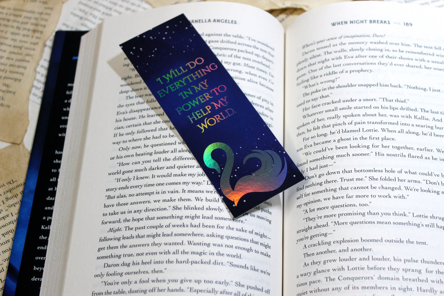 Keeper of the Lost Cities inspired Black Swan holographic bookmark