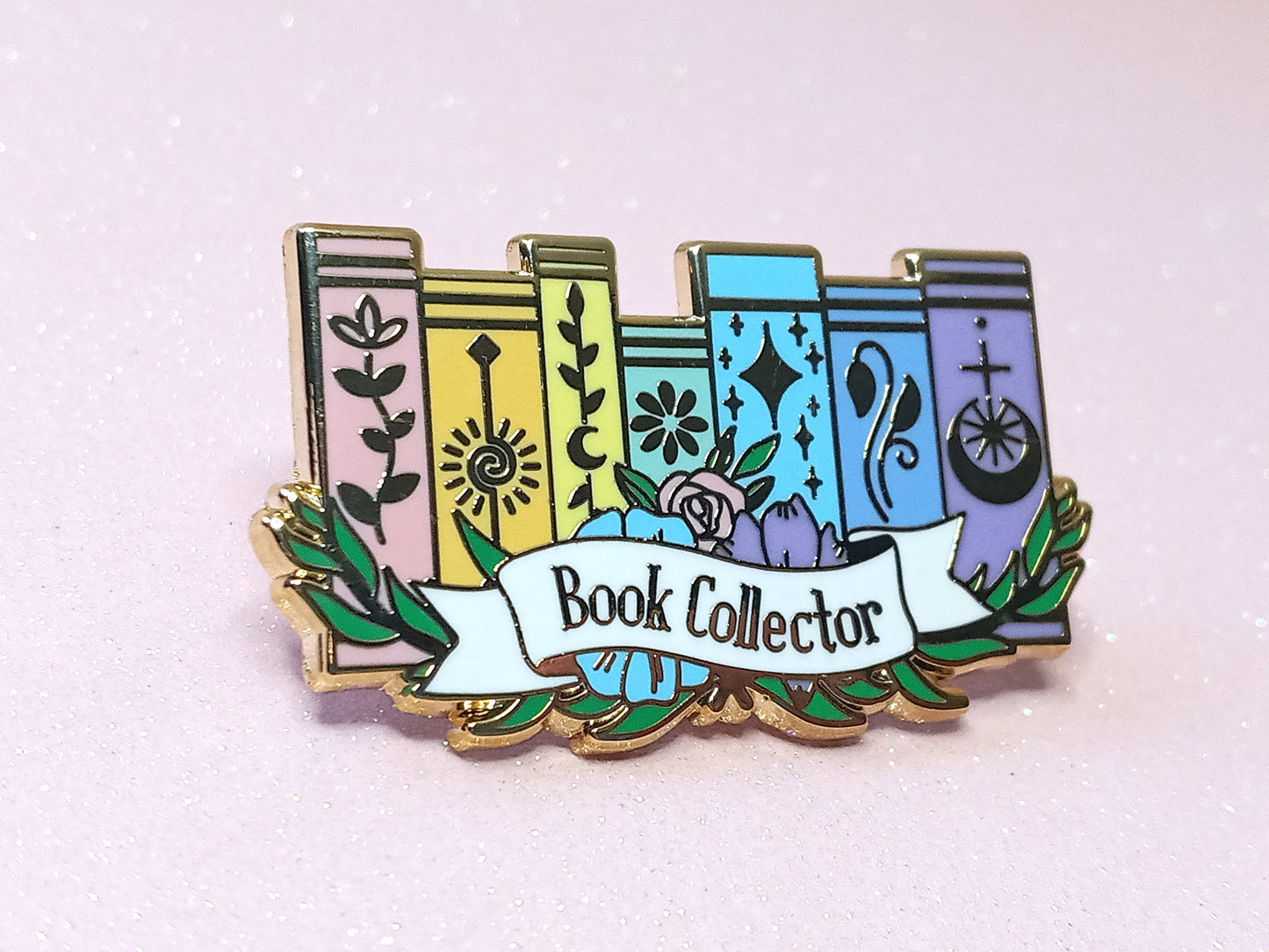 Book collector bookish enamel pin
