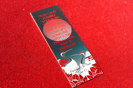 Descendant of the Crane inspired bookish foil bookmark | Double-Sided | Bookish Gift for Fantasy Readers