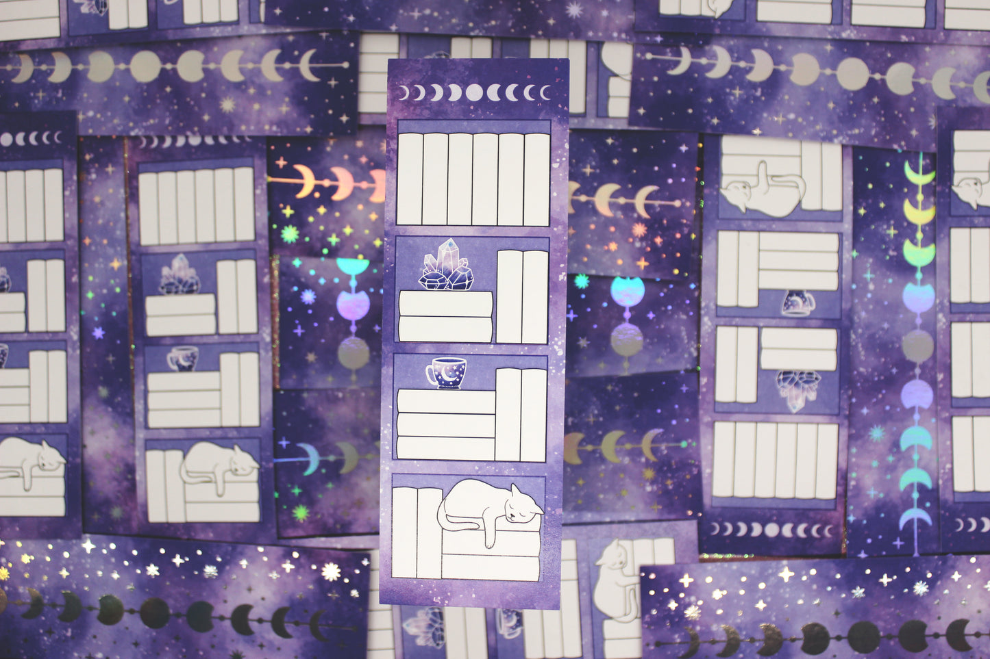 Reading Tracker Bookmark | Purple | 24 Books to Fill | Holographic Foil | Bookish Gift