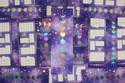 Reading Tracker Bookmark | Purple | 24 Books to Fill | Holographic Foil | Bookish Gift