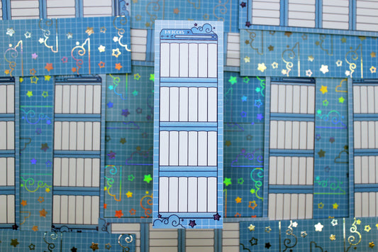 Reading Tracker Bookmark | Blue | 24 Books to Fill | Holographic Foil | Bookish Gift