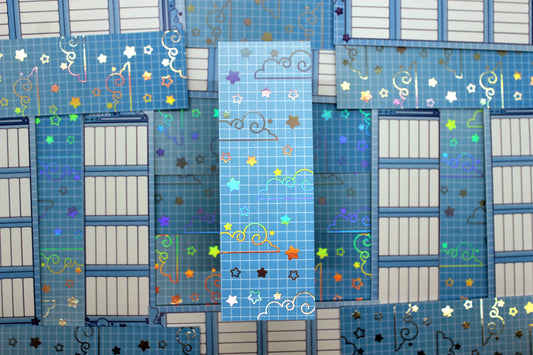 Reading Tracker Bookmark | Blue | 24 Books to Fill | Holographic Foil | Bookish Gift