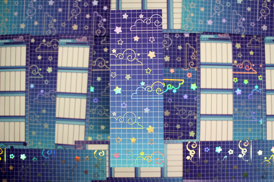 Reading Tracker Bookmark | Purple & Blue | 24 Books to Fill | Holographic Foil | Bookish Gift