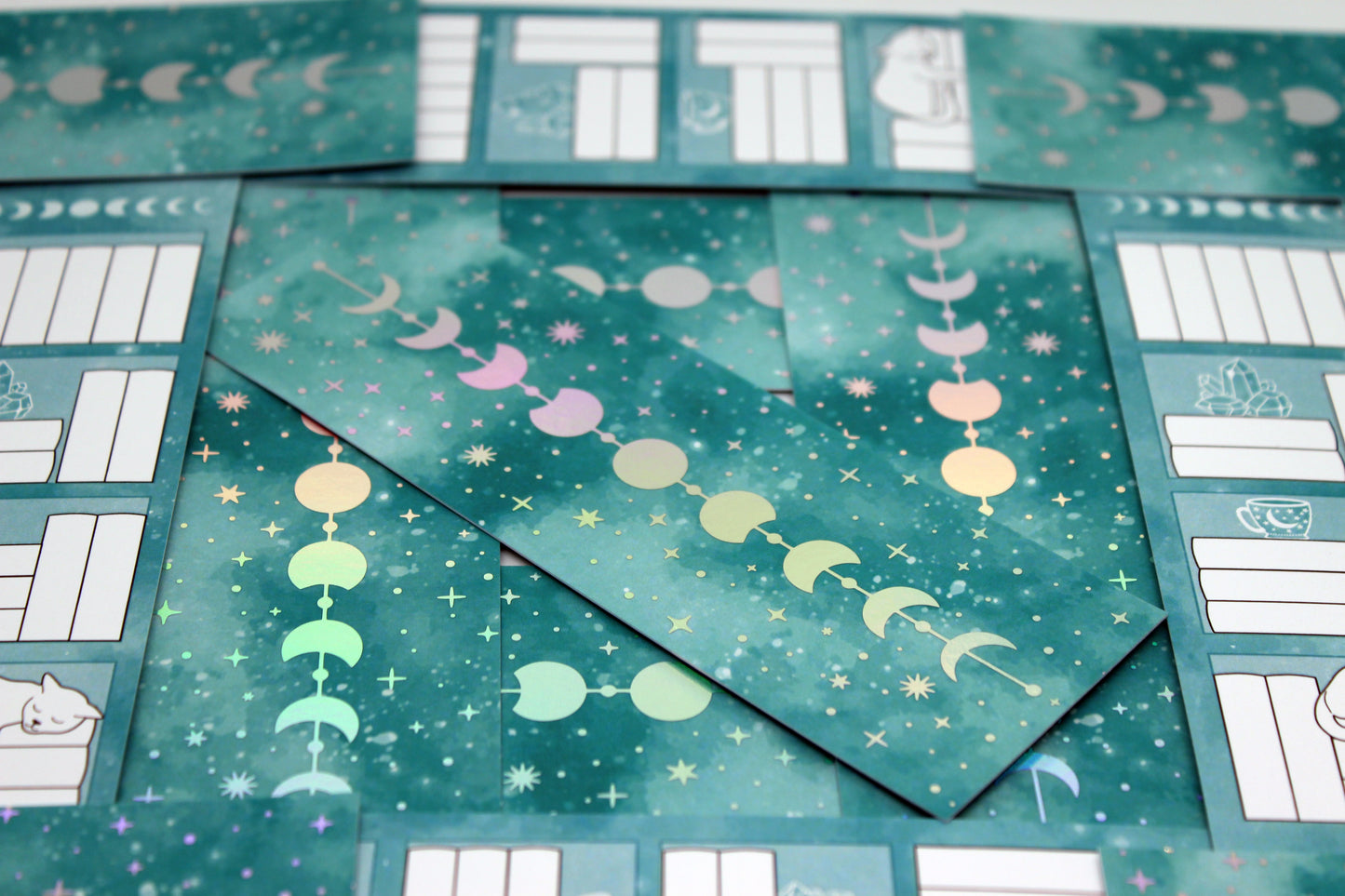 Teal Reading Tracker Bookmark | Holographic Foil Bookmark