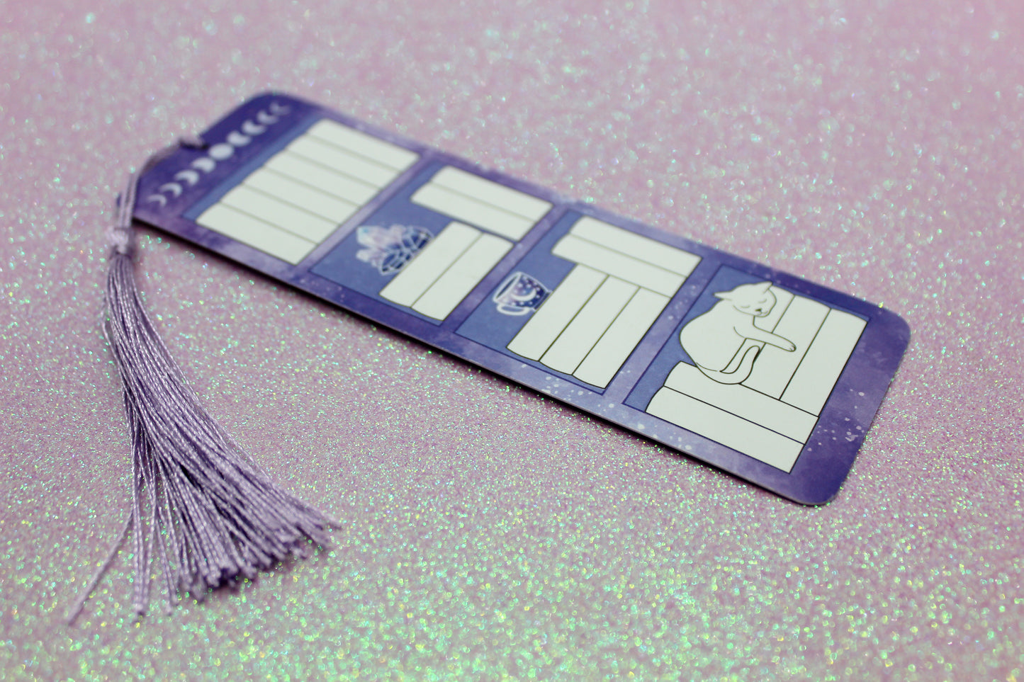 Reading Tracker Bookmark | Purple | 24 Books to Fill | Holographic Foil | Bookish Gift
