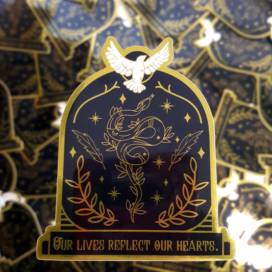 Serpent & Dove Sticker | Mirror Gold Vinyl | Bookish Gift