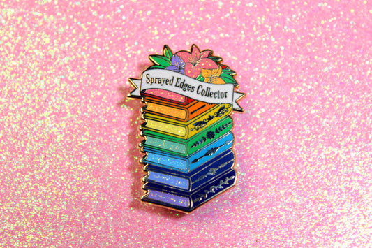 Sprayed edges books inspired bookish enamel pin