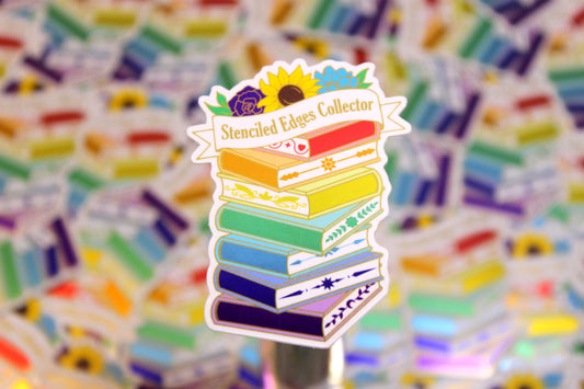 Stenciled Edges Sticker | Mirror Bookish Vinyl | Book Collector Gift