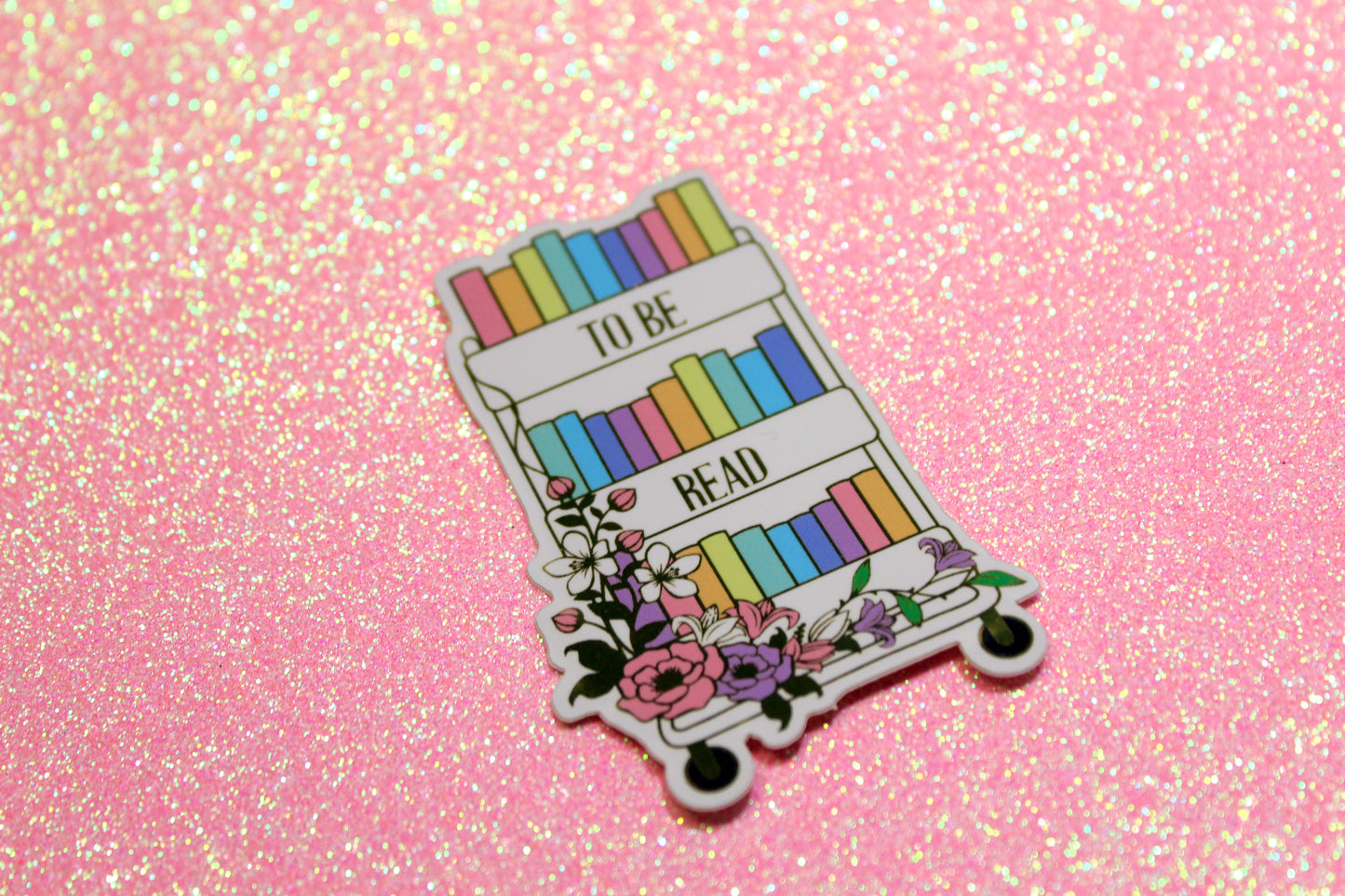TBR Cart Mirror Vinyl Sticker | Bookish Waterproof Decal | To Be Read