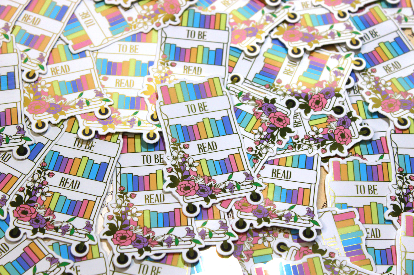 TBR Cart Mirror Vinyl Sticker | Bookish Waterproof Decal | To Be Read