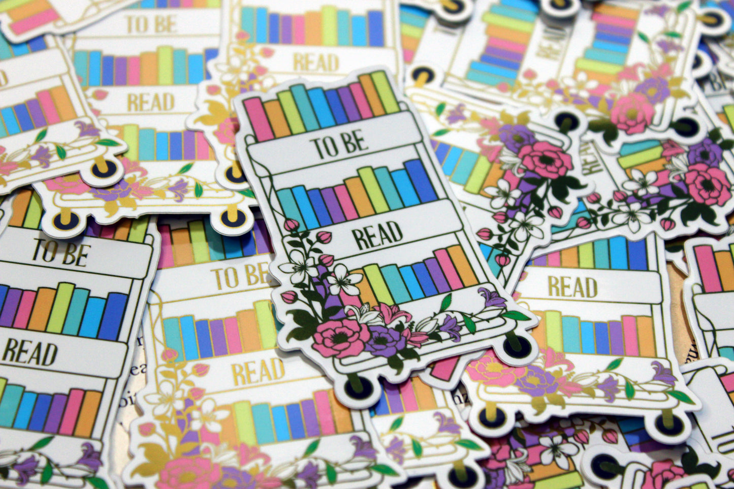TBR Cart Mirror Vinyl Sticker | Bookish Waterproof Decal | To Be Read