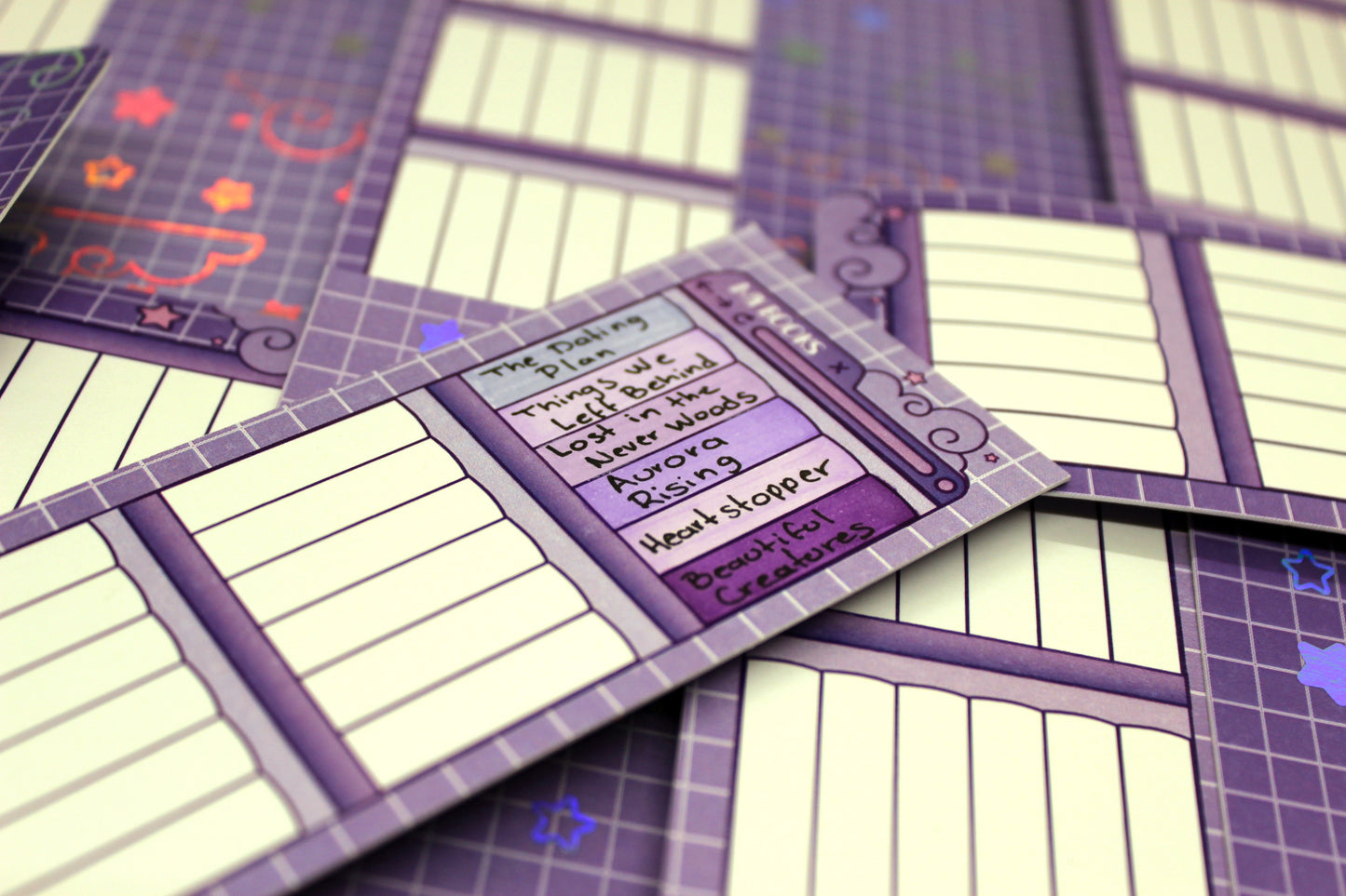 Purple Reading Tracker Bookmark | Holographic Foil Bookmark