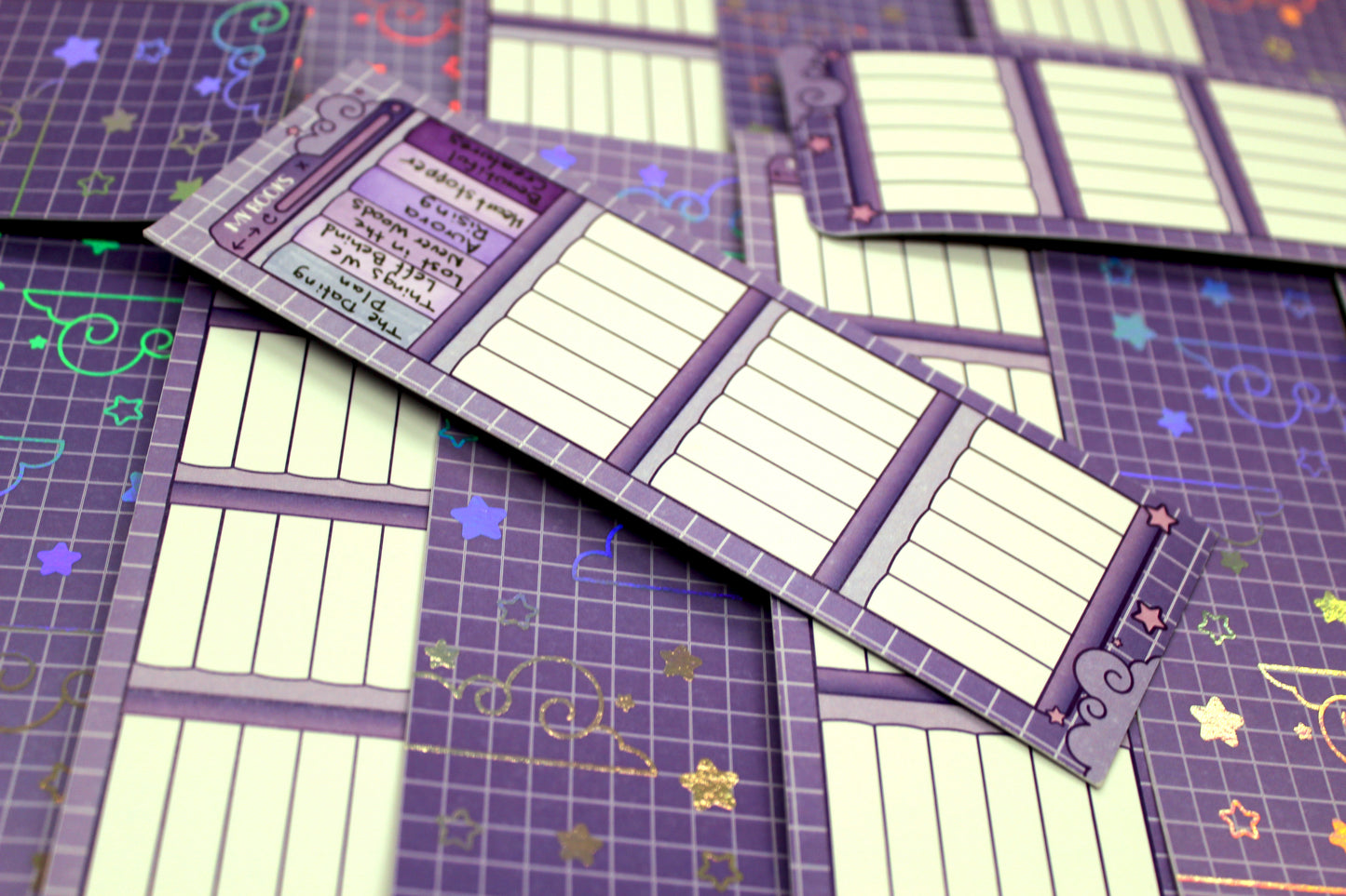 Purple Reading Tracker Bookmark | Holographic Foil Bookmark