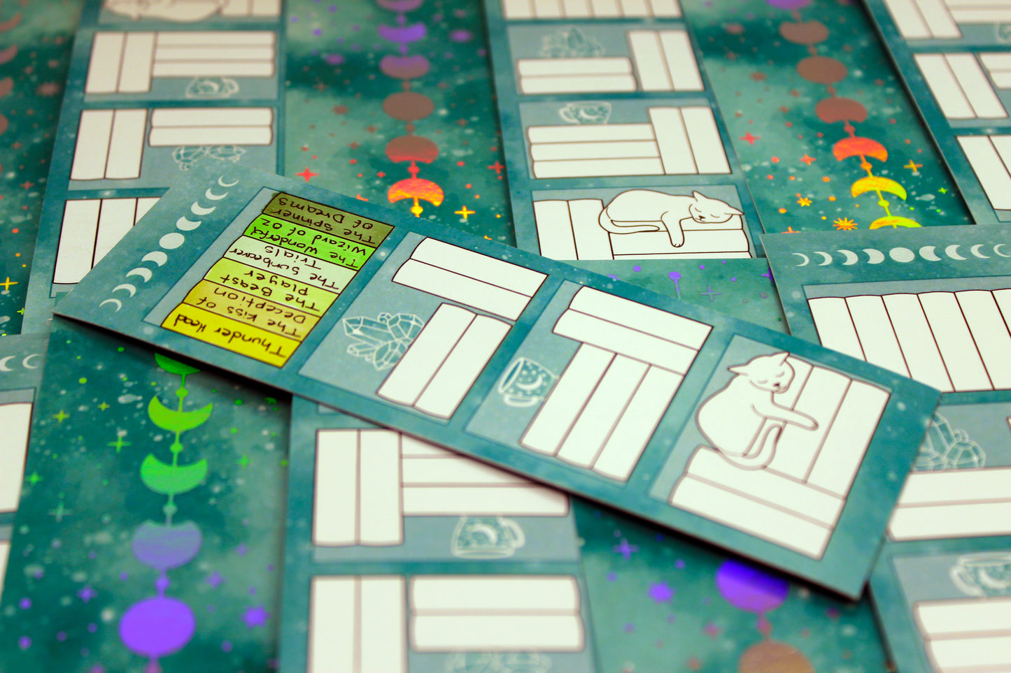 Teal Reading Tracker Bookmark | Holographic Foil Bookmark