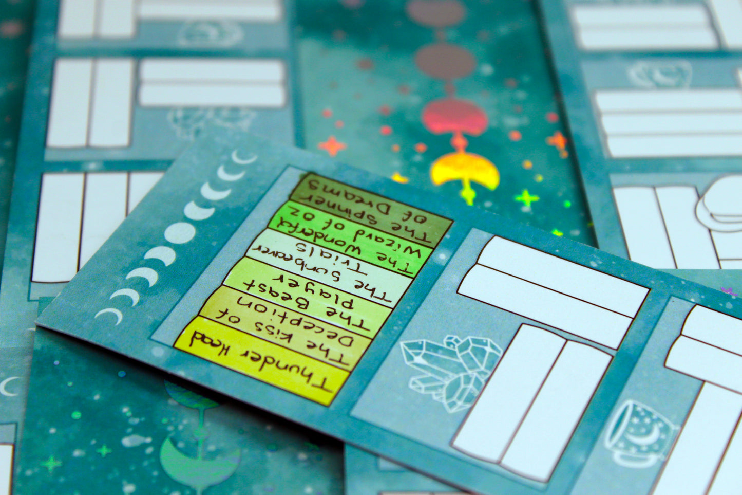 Teal Reading Tracker Bookmark | Holographic Foil Bookmark