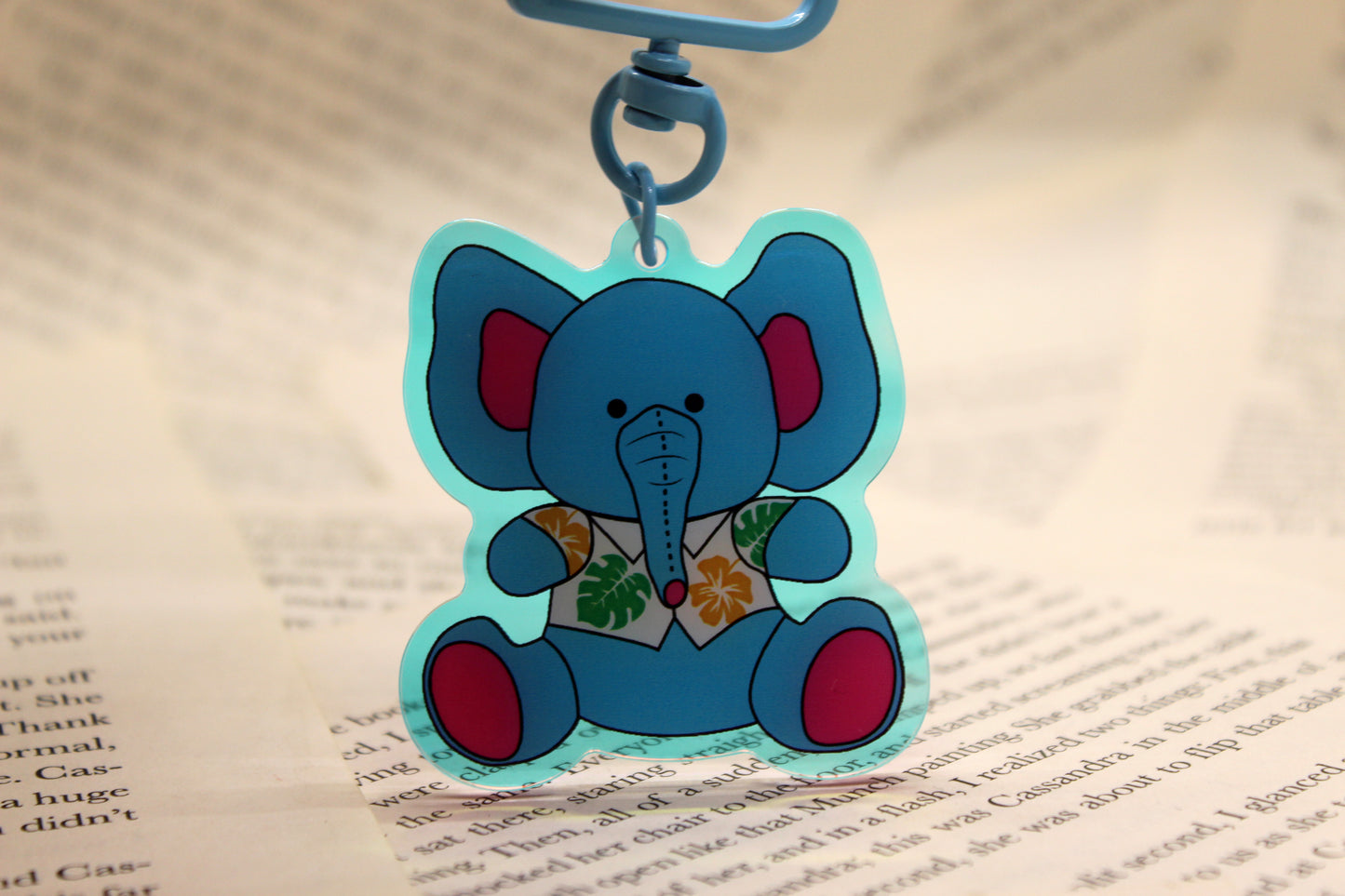 Ella Elephant Acrylic Keychain | Keeper of the Lost Cities Inspired Charm | Holographic Bookish Keychain