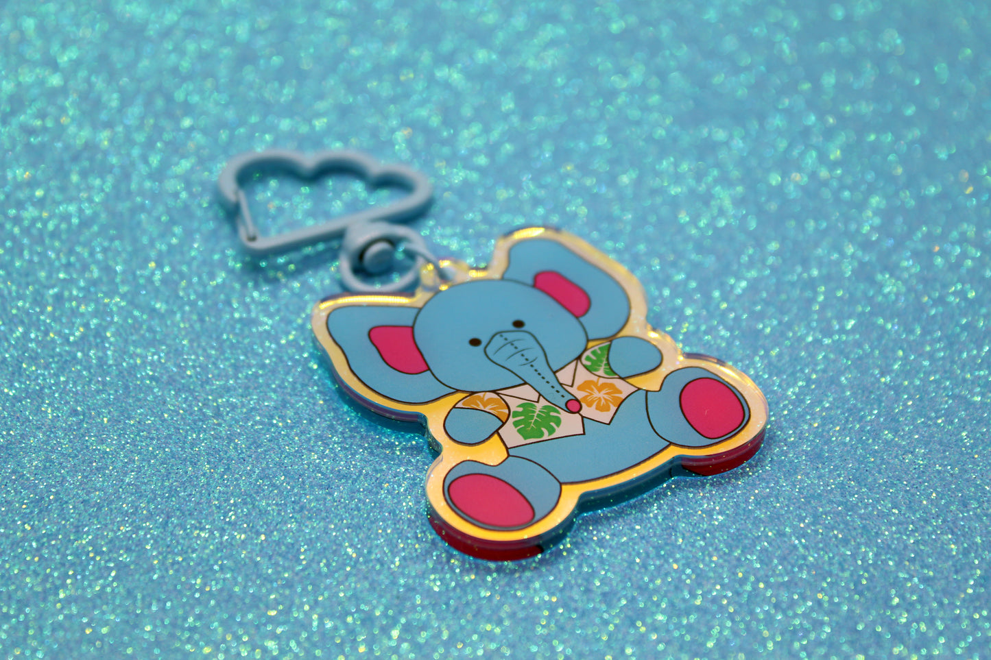 Ella Elephant Acrylic Keychain | Keeper of the Lost Cities Inspired Charm | Holographic Bookish Keychain