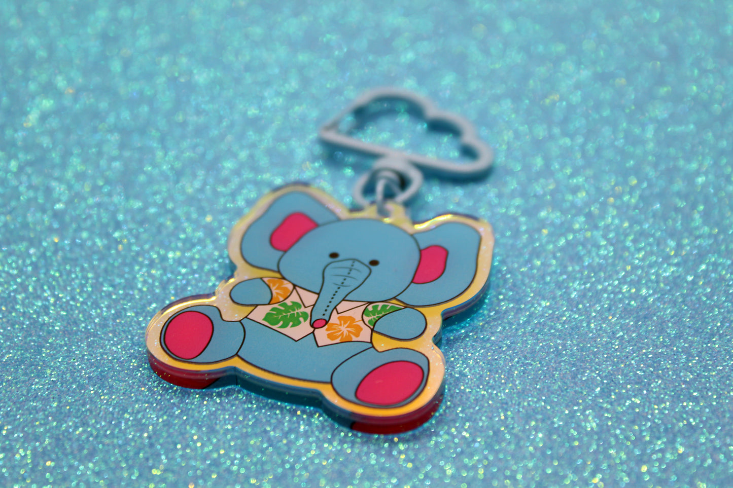Ella Elephant Acrylic Keychain | Keeper of the Lost Cities Inspired Charm | Holographic Bookish Keychain