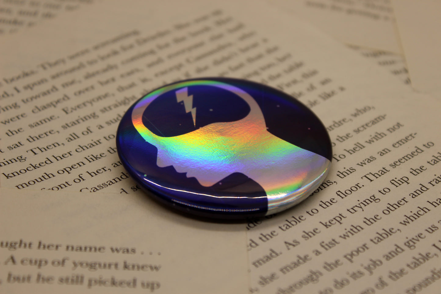 Telepath Ability Button Pin | Keeper of the Lost Cities Inspired Badge | Holographic Bookish Pin