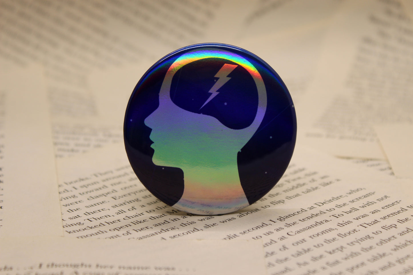 Telepath Ability Button Pin | Keeper of the Lost Cities Inspired Badge | Holographic Bookish Pin