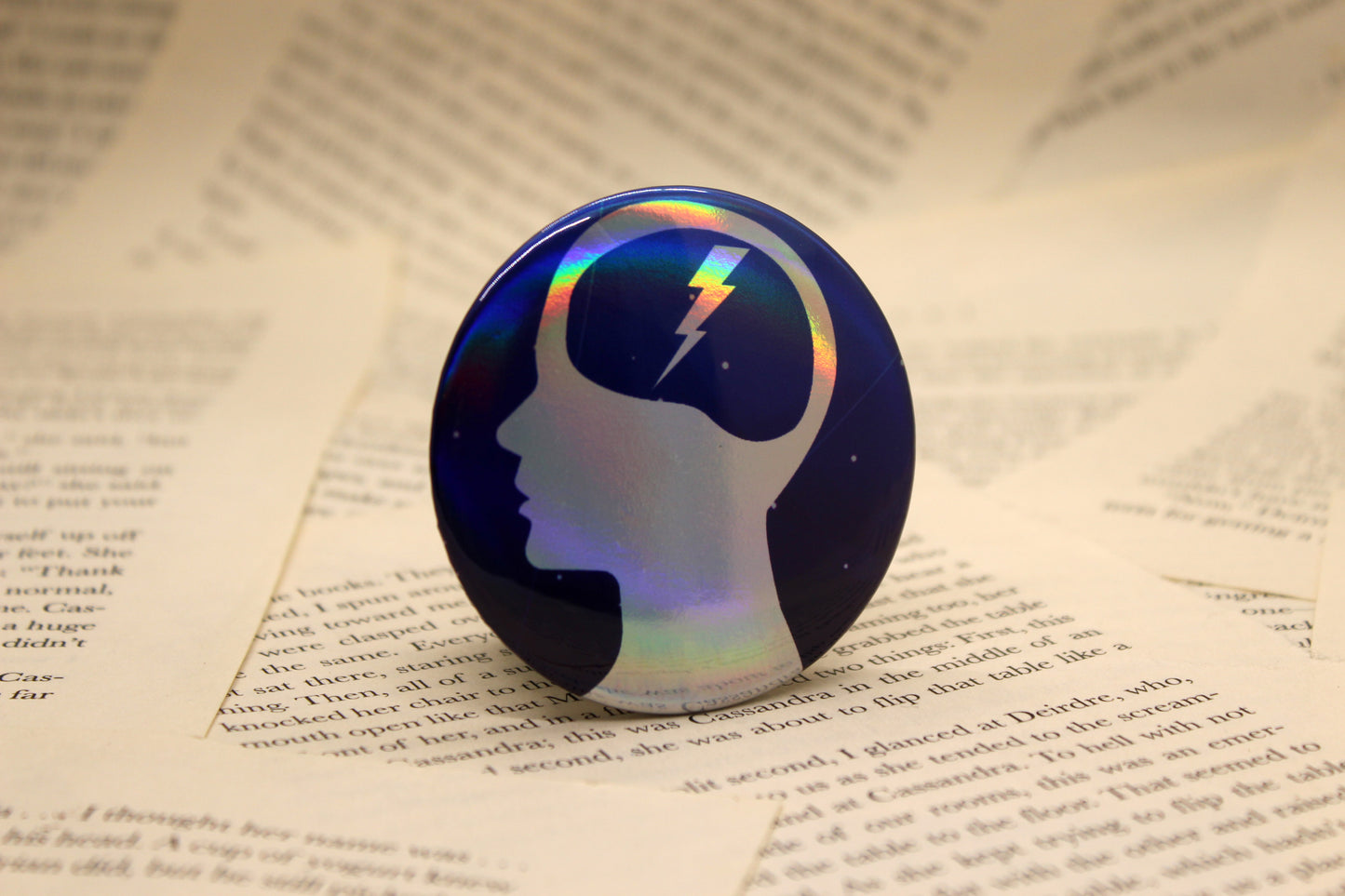 Telepath Ability Button Pin | Keeper of the Lost Cities Inspired Badge | Holographic Bookish Pin
