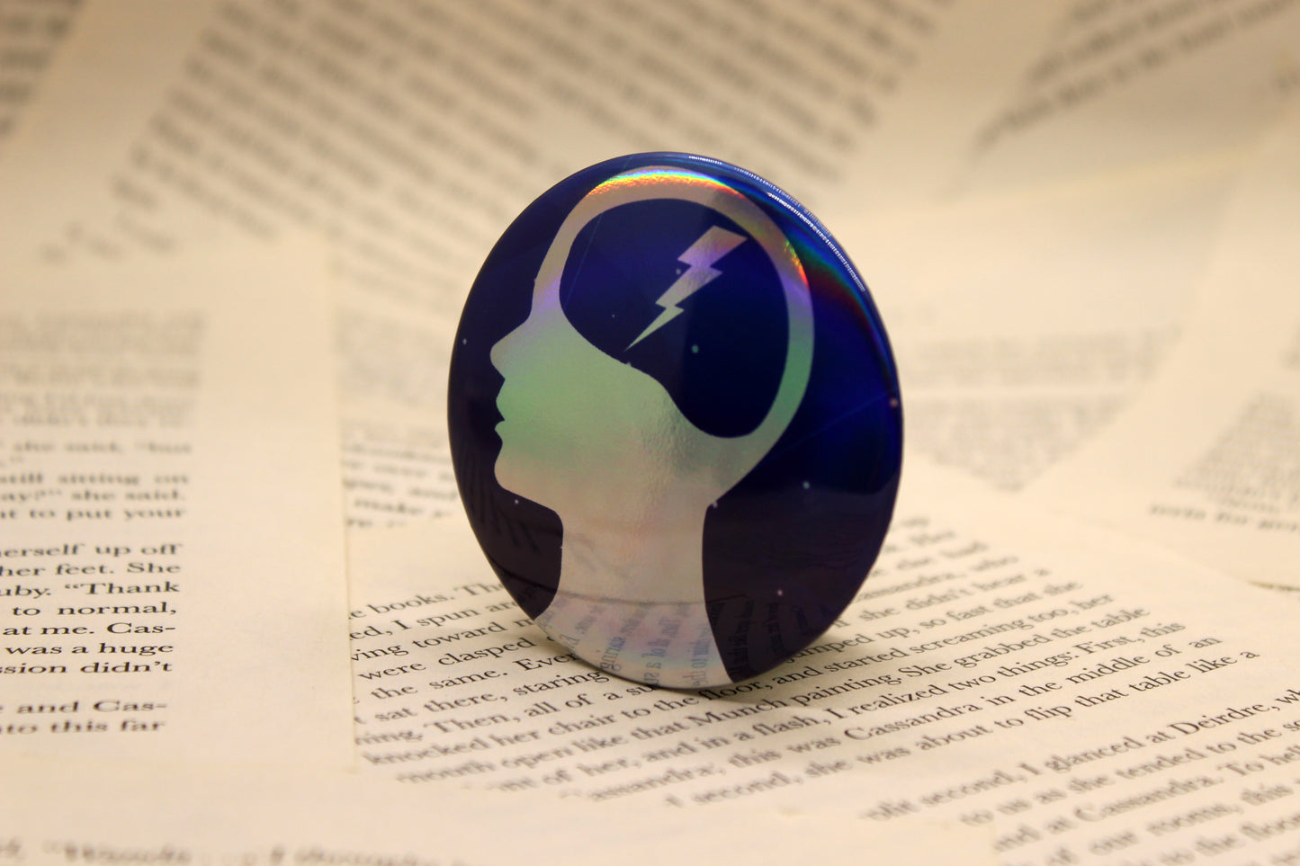 Telepath Ability Button Pin | Keeper of the Lost Cities Inspired Badge | Holographic Bookish Pin